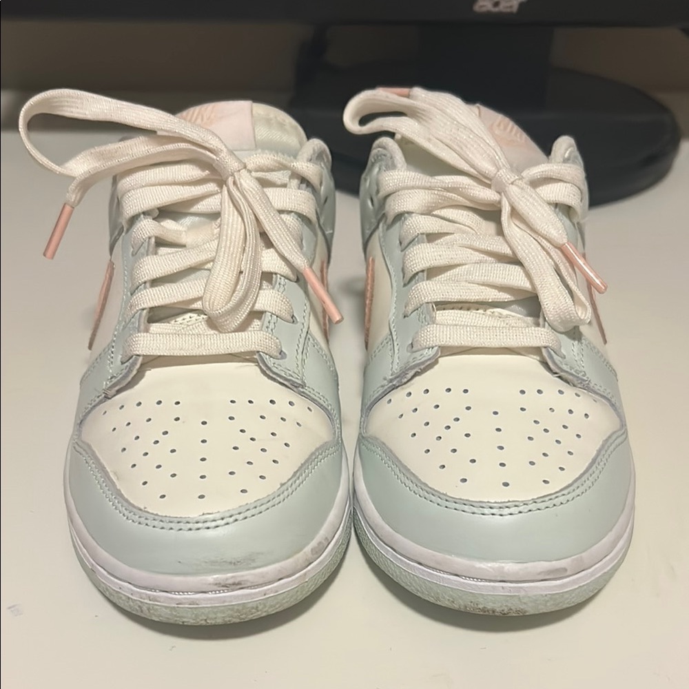 Nike Dunks Cream and Light Blue Sneakers